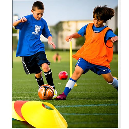 Soccer Cones (Set of 50), Agility Training Disc Cone with Carry Bag and Holder for Drilling Football Basketball Sports Field Markers,