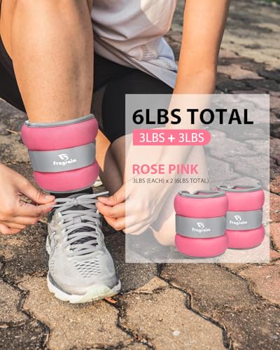 Ankle Weights, 1/2/3/4/6/8/10 LB 1 Pair Wrist Leg Arm Weight for Women, Men - color: Pink, size: 3 lbs x2