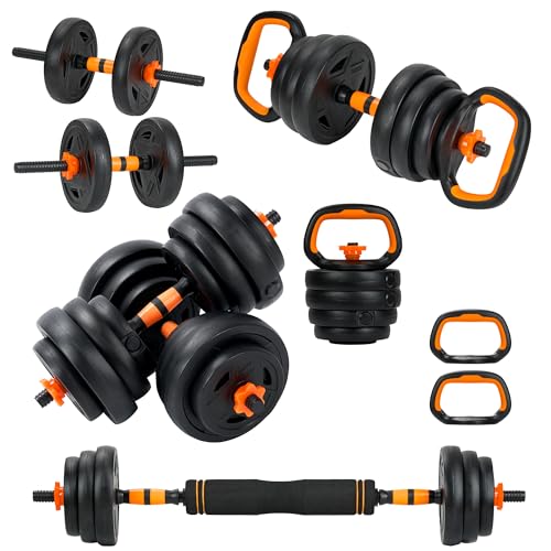 Adjustable Dumbbell Set, 66LBS weights dumbbells set, 4-In-1 Dumbbell Set with Connector for Barbell, Kettlebell, Push-Up Stand, Home Gym Fitness Equipment for Strength Training