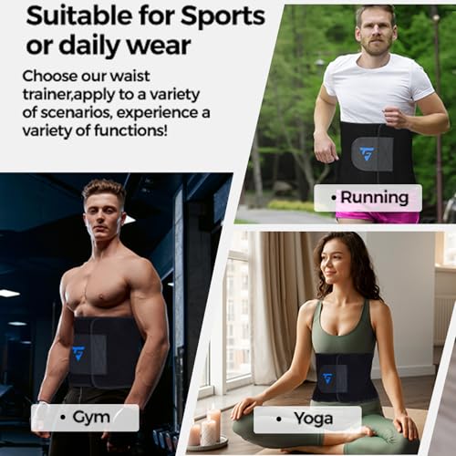 Waist Trimmer Belt for Men & Women Waist Trainer Sweat Band for Stomach Weight Loss Workouts