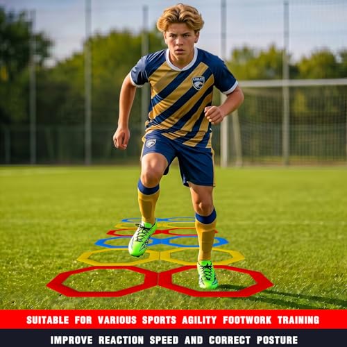 Agility Rings 3 Pcs Suitable for Sports & Fitness Step Training, Non-Slip Silicone Speed Training Rings with 192 Suction Cups, Training Equipment for Basketball Soccer Street Dance