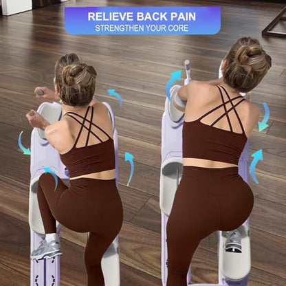 Spine Twist and Stretch Trainer 3-Level Crawling Training Machine for Core Training & Back Pain Relief, 8-in-1 Home Gym Equipment with LED Counter & Resistance Band for Full Body Workout（5-10day）