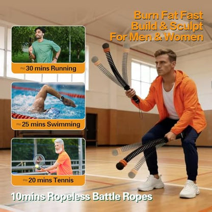 Portable Ropeless Battle Ropes Sticks Adjustable Weight for Home Gym,Three Colors Available (Pink)