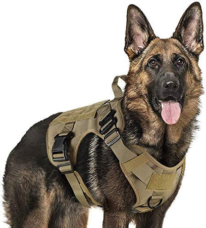 rabbitgoo Tactical Dog Harness X-Large, Heavy Duty Military No Pull Vest - color: Brown, size: X-Large