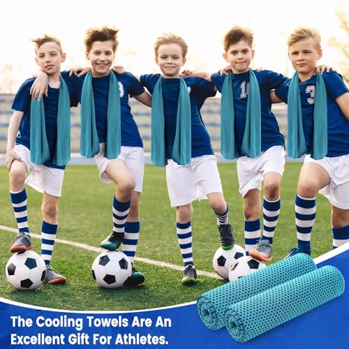 150 Pack Cooling Towels Bulk 40 x 12 Inch Large Chilly Breathable Sweat Sports Cold Towels Sublimation Microfiber Ice Neck Rag for Hot Weather Workout Gym Team Gift (Blue) - color: Blue