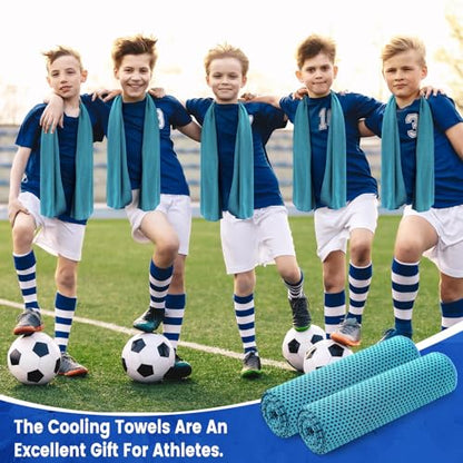 150 Pack Cooling Towels Bulk 40 x 12 Inch Large Chilly Breathable Sweat Sports Cold Towels Sublimation Microfiber Ice Neck Rag for Hot Weather Workout Gym Team Gift (Blue) - color: Blue