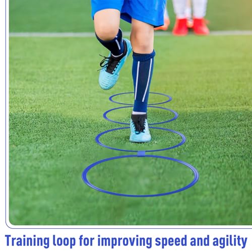 Shappy 50 Pcs Agility Rings Speed with Bags, Training Hoops - color: Blue