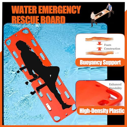 Foldable Emergency Rescue Stretcher - Water-Resistant Spine Board for Patient Transport & Immobilization, Ideal for Paramedics, Lifeguards, and Ambulance Services, 4 Folds