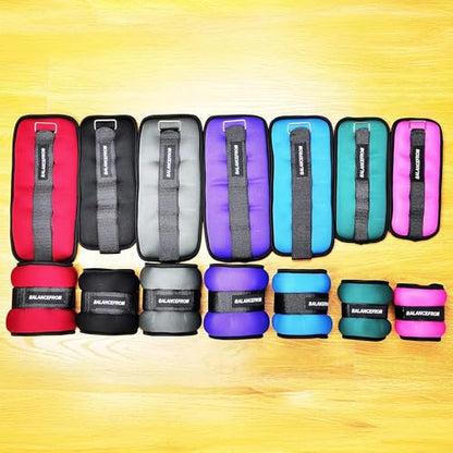 Fitvids Fully Adjustable Ankle Wrist Arm Leg Weights, 1-20LBS, Multiple Options - style: 5 lbs each (10-lb pair), Red