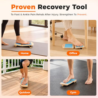 Adjustable Balance Board for Ankle Strengthening & Stability - color: Blue