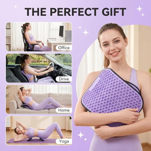 Back Stretcher for Spinal Decompression, Adjustable Lumbar Support Board, 360° Multi-Angle Support, PP+TPR, Extra-Wide, Supports up to 330 lbs