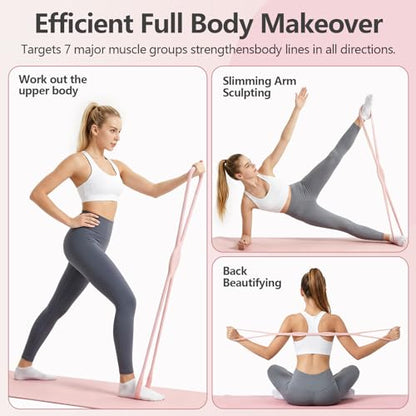 Figure 8 Resistance Band for Working Out, Arm Bands for Physical Therapy, Exercise Bands & Strech Bands with Handle, Yoga Stretch Band, Fitness Equipment for Yoga, Pilates