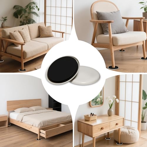 3-1/2" Furniture Sliders for Carpet, 8 Pack Furniture Sliders for Hardwood Floors, Heavy Duty Moving Pads Sliders for Floor Protectors, HOME MASTER HARDWARE