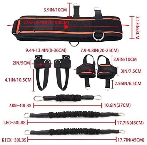 Exercise Boxing Resistance Bands Leg Strength Training Home Workout Equipment Bounce, Explosive Power Training for MMA, Bounce,etc Indoor and Outdoor Fitness Training, Set of 12