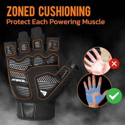ATERCEL Gym Workout Gloves for Men and Women, Weight Lifting Gloves with Excellent Grip, Lightweight Fitness Gloves for Training, Cycling, Pull Ups, Exercise, Climbing, Rowing and Weightlifting - size: Small