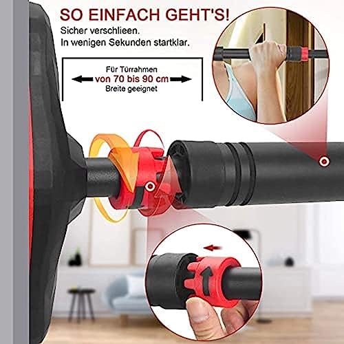 Pull Up Bar For Doorway, Chin Up Bar No Screw, Strength Training Pullup Bars Door Frame Pull-up Bar With Locking Mechanism, Adjustable Width Training Bars,Friendly32