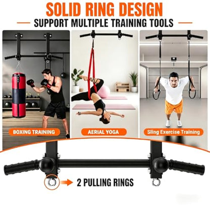 Joist Mounted Pull Up Bar, 650lbs Heavy Duty Strength Training Pullup Bars, Multi-Grip Chin Up Bar for Home Gym, Garage & Basement Ceiling Beam Installation