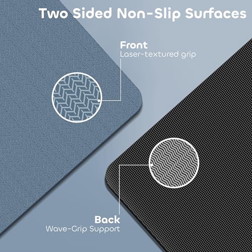 Non-slip TPE Yoga Mat for Women & Men,72"x24" Double-Sided Workout Mat for Home Gym Pilates Fitness,1/4 Inch Packable Lightweight Exercise Mat with Strap for Travel,Non Toxic Exercise Floor Mat