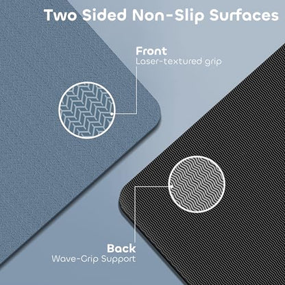 Non-slip TPE Yoga Mat for Women & Men,72"x24" Double-Sided Workout Mat for Home Gym Pilates Fitness,1/4 Inch Packable Lightweight Exercise Mat with Strap for Travel,Non Toxic Exercise Floor Mat