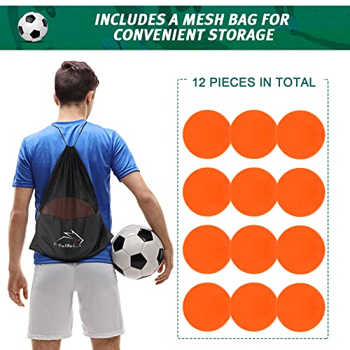 Poly Spots 4 Inch & 9 Inch Non-Slip Flat Cones Spot Markers for Gym Floor - style: Orange 12 Pcs 9inch