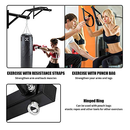 Wall Mount Pull Up Bar Wall Mounted Body Press Pull Up Bar Gym Chin-Up for Upper Body Workout