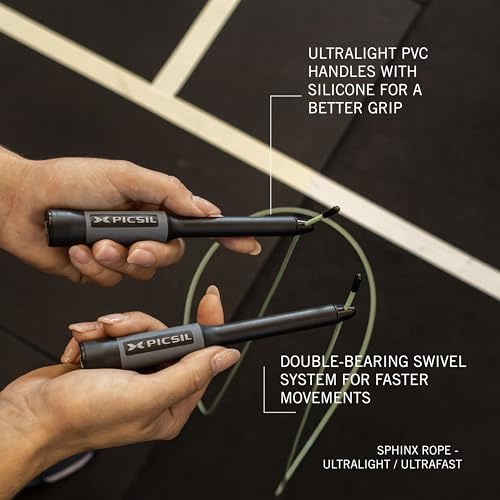 PICSIL - Sphinx Rope | 360° Spin Jump Rope | Dual Bearing System | Fast & Lightweight for Fitness, Cross Training Boxing | Adjustable Cable| Double Rolling |