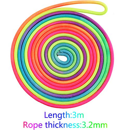 Gejoy 5 Pieces Chinese Jump Ropes Colorful Stretch Rope Elastic Rubber Twist Fitness Game for Outdoor Indoor Play Exercise Toys