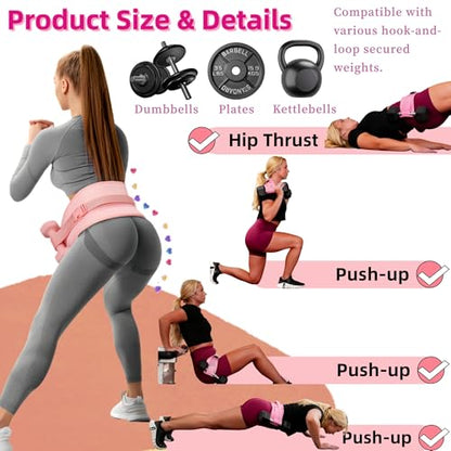 Women Glute Workout Equipment, Hip Thrust Belt for Weights, Booty Bands Exercise Bands Pilates Ball, Glute Workout at Home Pilates Exercise Equipment Kit for Home Gym Fitness Accessories