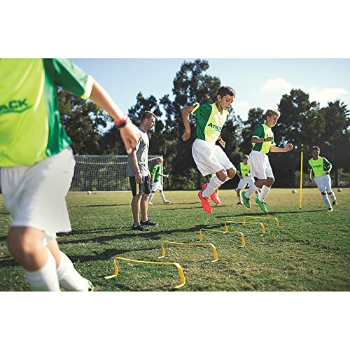 SKLZ 6X Ultra Durable Agility Hurdles - for Athletes of All Skill Levels,6pk of 6-in Tall Hurdles,Bright Yellow Color,Made of Durable, Composite Materials,Easy to Set up & Transport,Comes w/Carry Bag