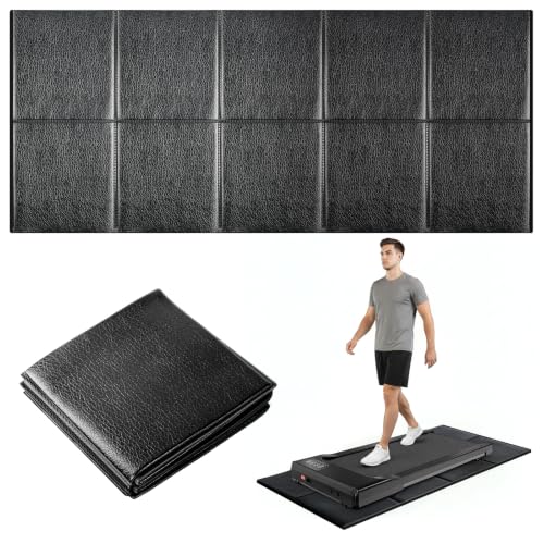 57" x 25" 6MM Thick Tailor-Made Walking Pad Mat for Carpet Hardwood Floors, Thick Foldable Treadmill Mat Carpet,Waterproof,Ordorless,No Slip,Noise Reduce,Shocking Absorbing,Rubber Foam Matt Equipment Floor Protector - size: 57"L x 25"W x 0.24"Th