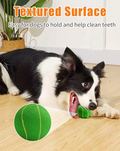 Squeaky Dog Balls, Interactive Funny Puppy Chew Toys for Fetch Play to Keep Them Busy, Latex Rubber Pet Tennis Soccer Ball Toy Bundle (4 Pack) for Medium Breed Dogs - size: Medium 2.8”, style: 4 Pack