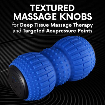 ZeenKind Vibrating Peanut Massage Ball for Plantar Fasciitis, Muscle Pain Relief with 4 Speed, Deep Tissue Therapy for Myofascial Release & Muscle Recovery, Neck Back Foot Roller Massager | Portable Foot Roller Massager for Deep Tissue Therapy Muscle Pain