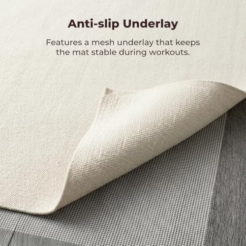 Live Well 360 Handmade Organic Cotton Yoga Mat - Non-Toxic, Chemical-free and All Natural Cloth Yoga Mat - Exercise, Workout, & Fitness Rug - Woven Material - Absorbent & Washable - 78" x 27"