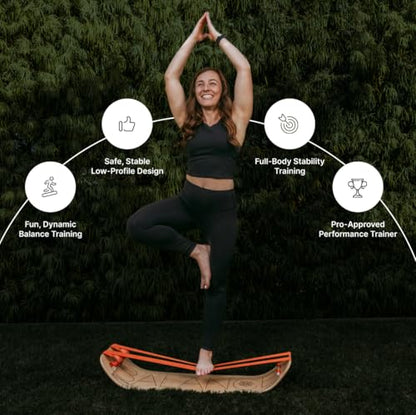 GIBBON SlackBoard, Balance Board Kids & Adults, Slackline Balance Trainer - color: Astro with Stand
