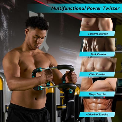 Twister Arm Trainer, Adjustable Chest Workout Equipment with 6 Resistance Levels Springs (30-160 Lbs), Arm Trainer for Men & Women, Detachable Home Gym Fitness Trainer with Anti-Slip Handles - color: Blue 30-60, 90-120, 120-160 lbs