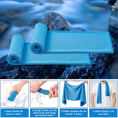 4 Pack Cooling Towel (40"x12"), Soft Breathable Chilly Towel, Ice Towel - color: Black/Grey/Deep Grey/Brown