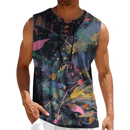domirica Mens Summer Casual Sleeveless Shirts Plus Size Oversized Trendy Lightweight Pull On Tank Top
