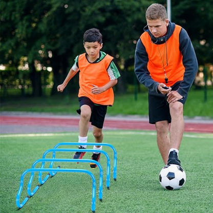 Wettarn 12 Pcs 9" Speed Training Agility Hurdles for Athletes Reliable Training Hurdle Plyometric All Purpose Practice Equipment for Soccer Basketball Football - color: Blue