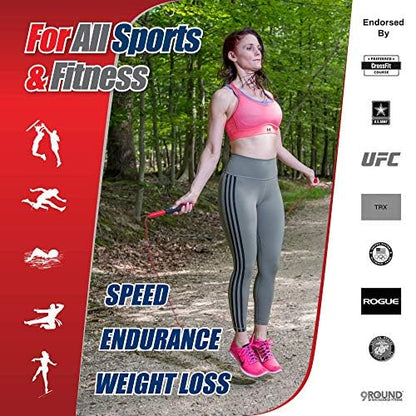 Buddy Lee Magic Speed Pro Fitness Jump Rope - | Ergonomically Designed Long Handles| Flower Cup Adjustment System| Endorsed by Jump Rope Champions | A Perfect Choice For Kids & Adults