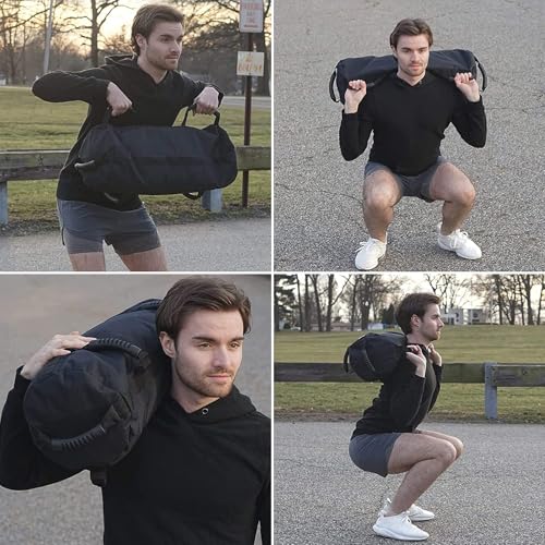 Fitness Sandbag with Handles, Adjustable Weight Training Bag