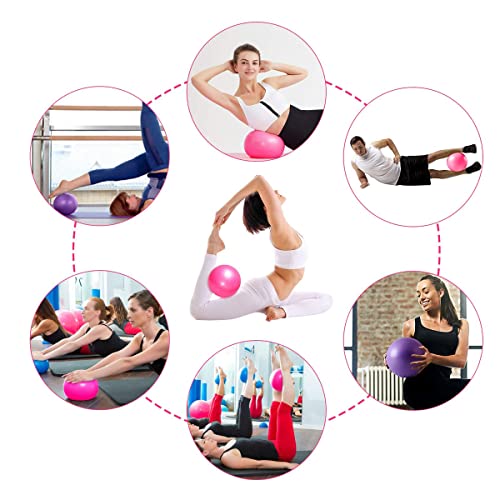 Small Exercise Ball Anti-Burst Non-Slip Stability 9 Inch with Inflatable Straw Mini Pilates Balls Ideal for Yoga Exercise Pilates Physical Therapy Stretching Core Fitness