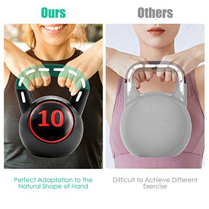 GYMAX Kettlebells, 3 Pcs Vinyl Coated Strength Training Kettlebells 5 lbs, 10 lbs, 15lbs Dumbbell Set for Push up, Grip, Swing, Deadlifts, Squats, Lifting, Get-ups Full Body Exercise Workout