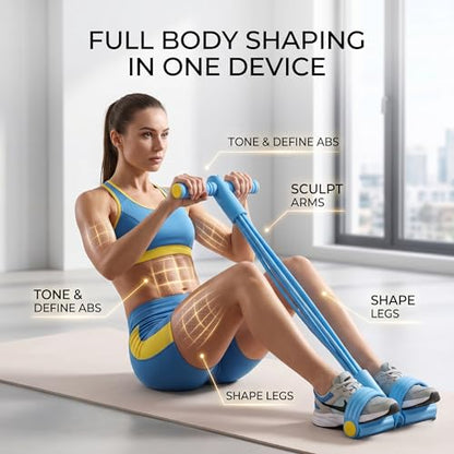 Pedal Resistance Bands with Handles, 6-Tube Sit Up Pull Rope Resistance Trainer, Natural Latex Foot Pedal Exercise Bands for Full Body Workout, Home Fitness Training for Abdomen, Waist, Arms & Legs