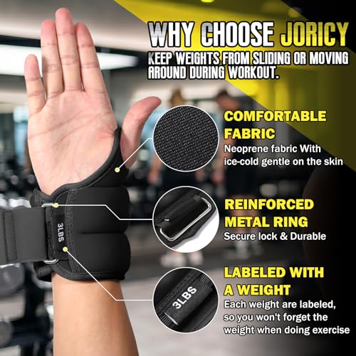 Wrist Weights with Thumb Loops Lock for Women Men 1 Pair 2 3 4 5 6 LBS Arm Weight Ankle Weights Weighted Gloves for Running Walking Jogging Physical Therapy Home Gym Fitness Workout Cardio Exercises