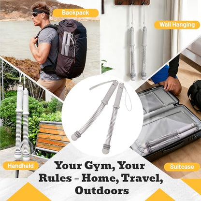 Ropeless Battle Ropes with Adjustable Weights, Easy-to-Carry Silent Fitness Tool for Total-Body Sculpting, Cardio & Fat Burn, Home Gym Strength Equipment for Core, Arms and Glutes - Grey - size: Grey
