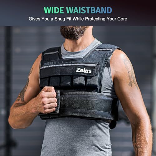 ZELUS Weighted Vest, 20lb/23lb/30lb/45lb/60lb Vest Adjustable Weights for Exercise, Weight Vest for Men, Workout Vest for Home Workouts Cardio Strength Training Weight Loss