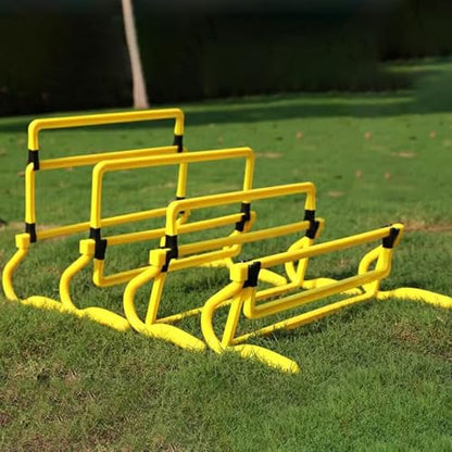 5 Pieces Agility Hurdles Speed Hurdles Obstacle Rack Field Training Set Adjustable Height Foldable PVC Material Suitable for Outdoor Indoor Agility Wo