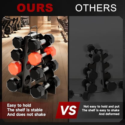 Dumbbell Rack Stand Only,Small Weight Rack,4Tier Compact A-Frame Dumbbell Rack With Handle,Weight Holders For Free Weights,Weight Tree Rack For Women Home Gym(Dumbbells not included)