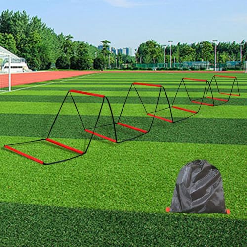 Colaxi Agility Ladder Football Footwork Ladder Workout Flexible Multipurpose Home Gym Folding Agility Training Equipment 42 Cmx42 cm
