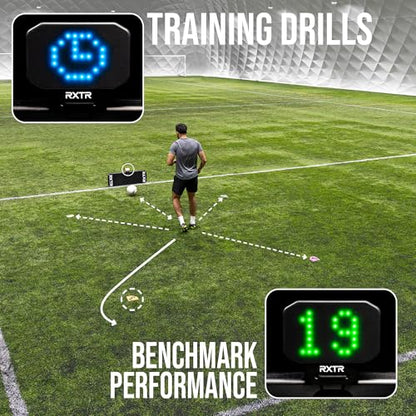 RXTR PRO Coach Soccer Training System - Smart Reaction Light & Soccer Rebound Board with Real-Time Scoring, 17 Pre-Programmed Drills, App-Free Training for All Skill Levels